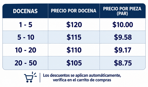 (12 Par) Docena Calceta Escolar
